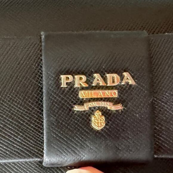 Prada Black Saffiano Fiocco Leather Bow Continental Wallet with COA Included - Picture 8 of 9
